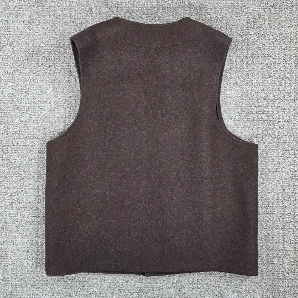Vintage‎ Filson Mackinaw Wool Vest Mens Brown Button Hunting Fishing Outdoor XL